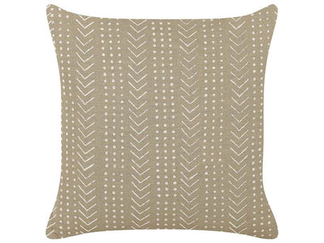 Decorative Cushion Grey Cotton 45 x 45 cm Geometric Pattern Foil Print Boho Decor Accessories Beliani