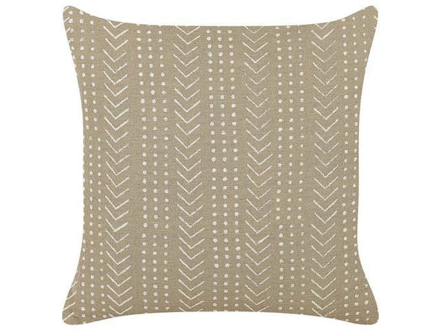 Decorative Cushion Grey Cotton 45 x 45 cm Geometric Pattern Foil Print Boho Decor Accessories Beliani