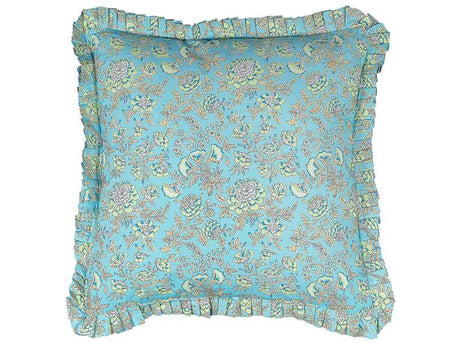 Decorative Cushion Cotton Flower Pattern 45 x 45 cm Removable Cover Zipper Decor Accessories Beliani