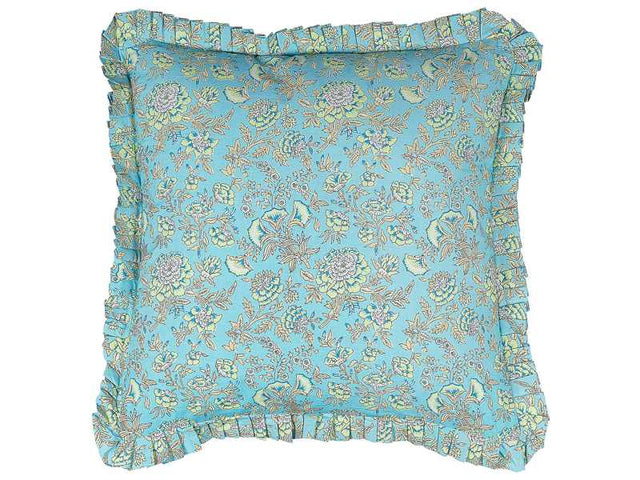 Decorative Cushion Cotton Flower Pattern 45 x 45 cm Removable Cover Zipper Decor Accessories Beliani