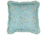 Decorative Cushion Cotton Flower Pattern 45 x 45 cm Removable Cover Zipper Decor Accessories Beliani