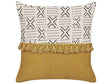 Decorative Cushion Cotton Cream White and Yellow 45 x 45 cm Boho Print Geometric Pattern Decoration Accessories Beliani