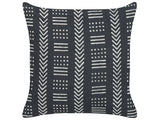 Decorative Cushion Black and White Cotton 45 x 45 cm Geometric Pattern Block Print Boho Decor Accessories Beliani