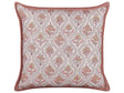 Scatter Cushion Cotton Flower Pattern 45 x 45 cm Decorative Piping Removable Cover Decor Accessories Beliani