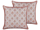 Scatter Cushions Cotton Flower Pattern 45 x 45 cm Decorative Piping Removable Cover Decor Accessories Beliani