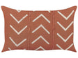 Decorative Cushion Orange Cotton 35 x 55 cm Geometric Pattern Boho Decor Accessories Beliani