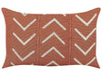 Decorative Cushion Orange Cotton 35 x 55 cm Geometric Pattern Boho Decor Accessories Beliani