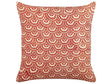 Decorative Cushion Red Cream Cotton Geometric Pattern 45 x 45 cm Retro Design Decor Accessories Beliani