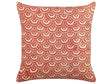 Decorative Cushion Red Off-White Cotton Geometric Pattern 45 x 45 cm Retro Design Decor Accessories Beliani