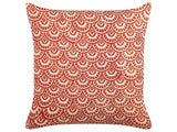 Decorative Cushion Red Off-White Cotton Geometric Pattern 45 x 45 cm Retro Design Decor Accessories Beliani
