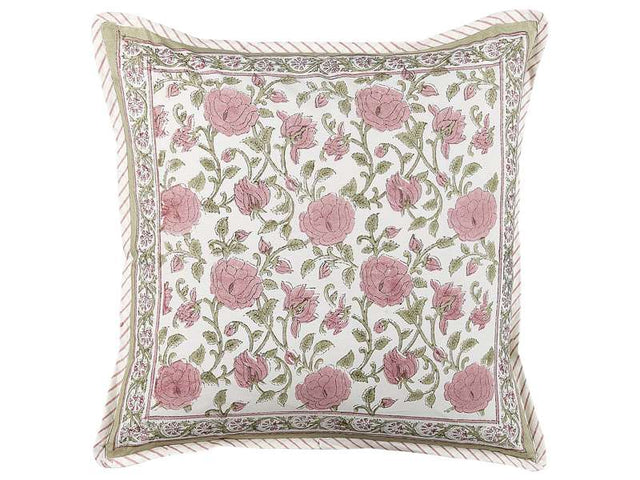 Scatter Cushion Multicolour Cotton 45 x 45 cm Floral Pattern Handmade Removable Cover with Filling Boho Style Beliani