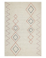 Rug Beige Cotton 140 x 200 cm Geometric Pattern Hand Tufted Flatweave Living Room Bedroom Beliani