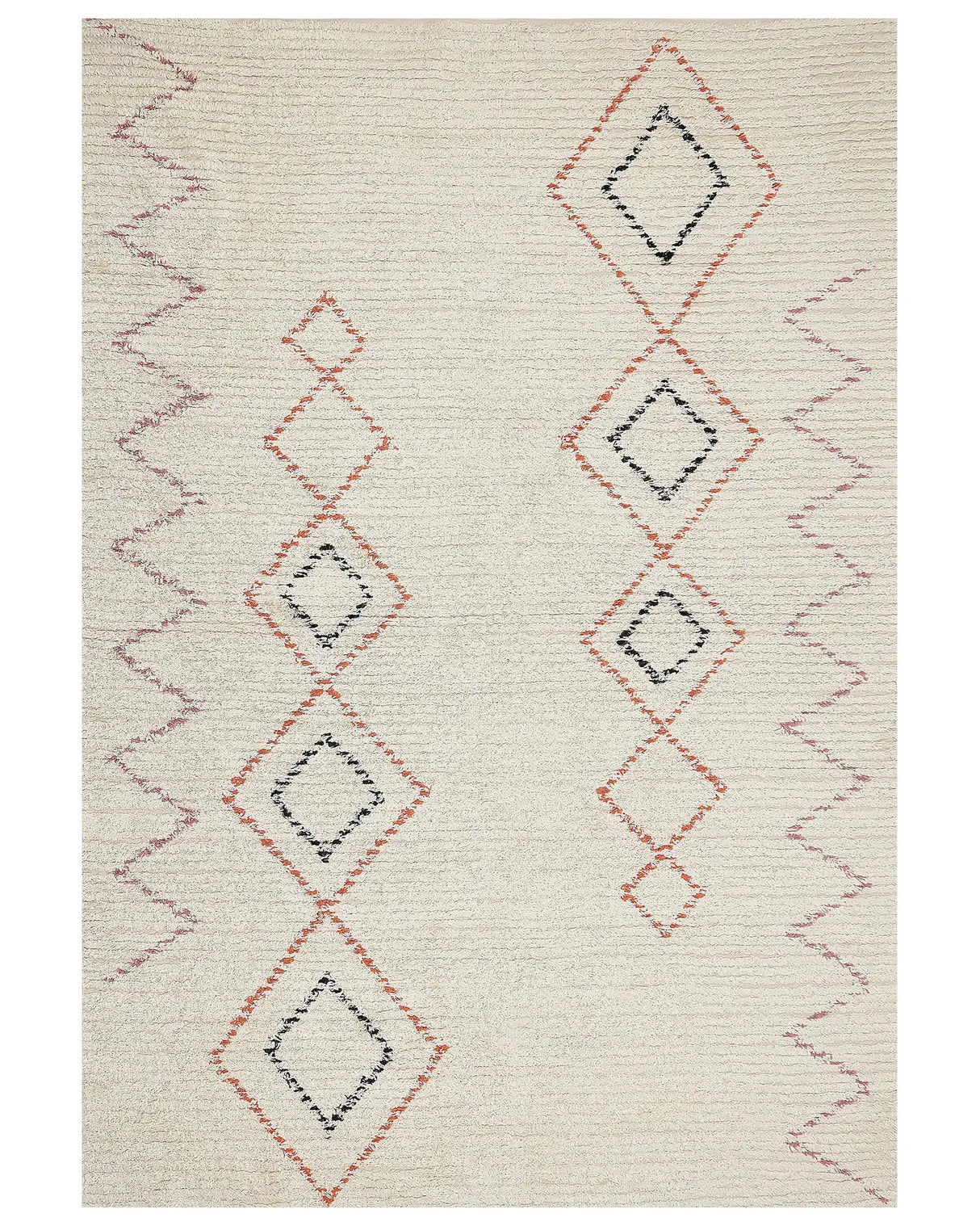 Rug Beige Cotton 160 x 230 cm Geometric Pattern Hand Tufted Flatweave Living Room Bedroom Beliani