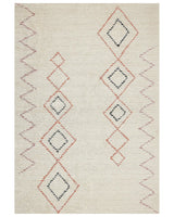 Rug Beige Cotton 160 x 230 cm Geometric Pattern Hand Tufted Flatweave Living Room Bedroom Beliani