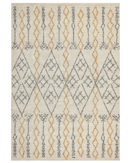 Rug Beige Cotton 160 x 230 cm Geometric Pattern Hand Tufted Flatweave Living Room Bedroom Beliani