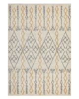 Rug Beige Cotton 140 x 200 cm Geometric Pattern Hand Tufted Flatweave Living Room Bedroom Beliani