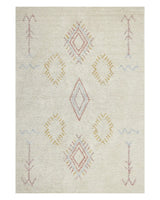 Rug Beige Cotton 140 x 200 cm Geometric Pattern Hand Tufted Flatweave Living Room Bedroom Beliani
