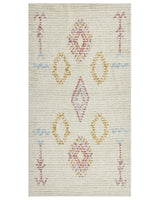 Rug Beige Cotton 80 x 150 cm Geometric Pattern Hand Tufted Flatweave Living Room Bedroom Beliani