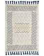 Rug Beige Cotton 160 x 230 cm Geometric Pattern Hand Tufted Tassels Flatweave Living Room Bedroom Beliani