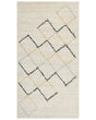 Area Rug Beige Cotton 80 x 150 cm Minimalistic Hand Tufted  Design Geometric Pattern Living Room Bedroom Beliani