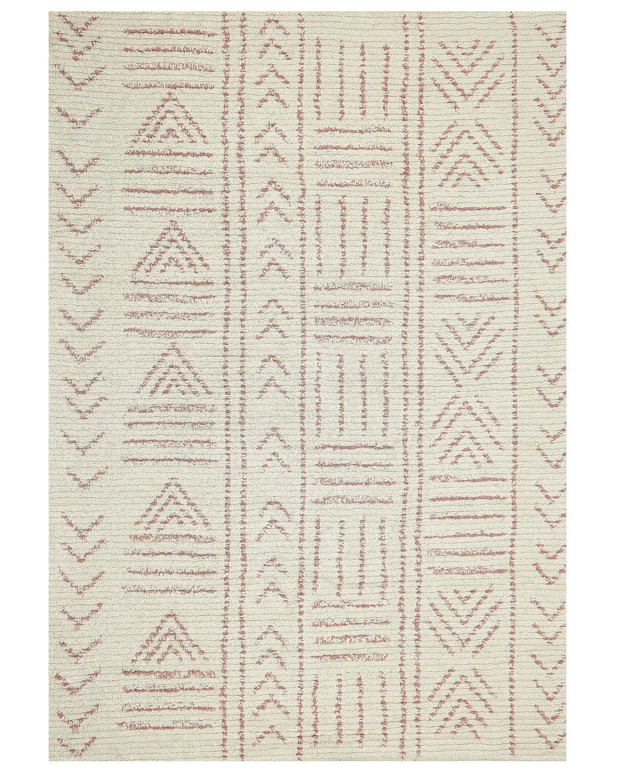 Rug Beige Cotton 160 x 230 cm Geometric Pattern Hand Tufted Flatweave Living Room Bedroom Beliani