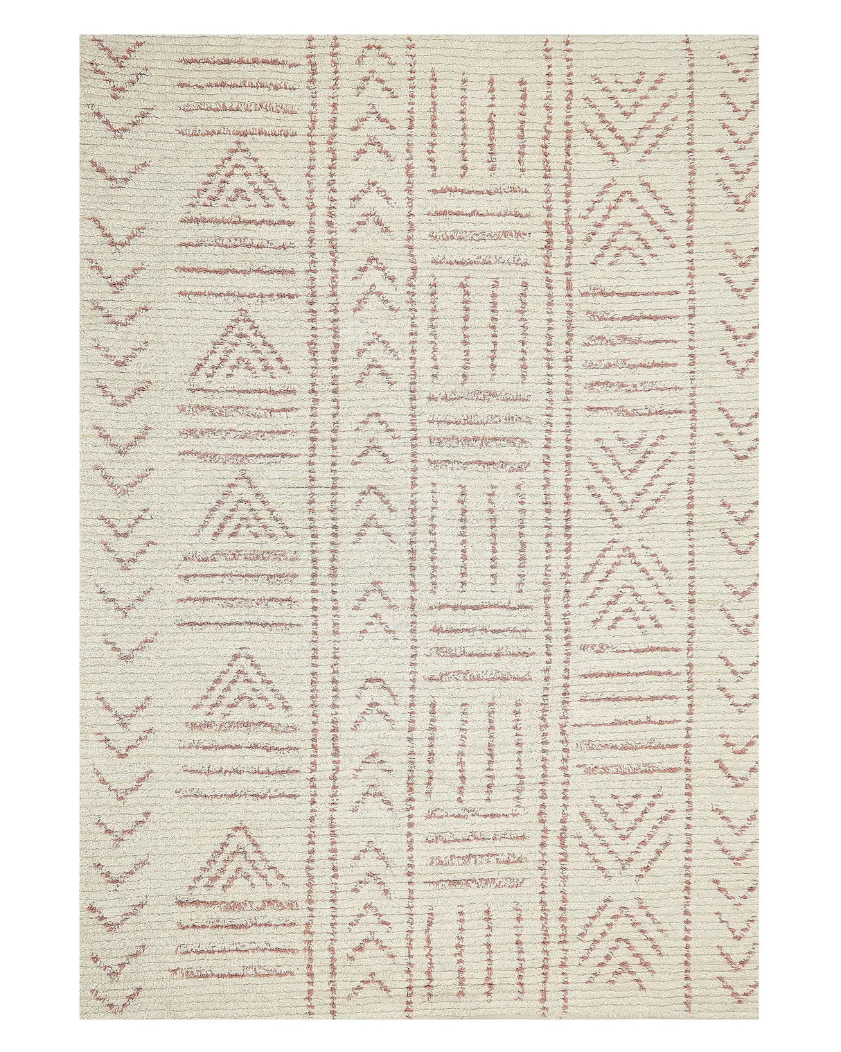 Rug Beige Cotton 140 x 200 cm Geometric Pattern Hand Tufted Flatweave Living Room Bedroom Beliani