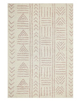 Rug Beige Cotton 140 x 200 cm Geometric Pattern Hand Tufted Flatweave Living Room Bedroom Beliani