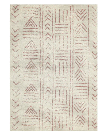 Rug Beige Cotton 140 x 200 cm Geometric Pattern Hand Tufted Flatweave Living Room Bedroom Beliani