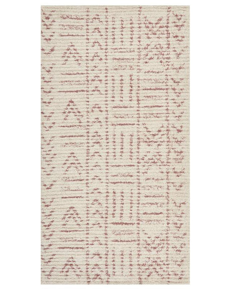 Rug Beige Cotton 80 x 150 cm Geometric Pattern Hand Tufted Flatweave Living Room Bedroom Beliani