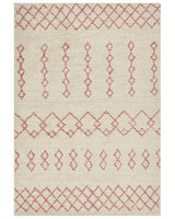 Rug Beige Pink Cotton 160 x 230 cm Geometric Pattern Hand Tufted Flatweave Living Room Bedroom Beliani