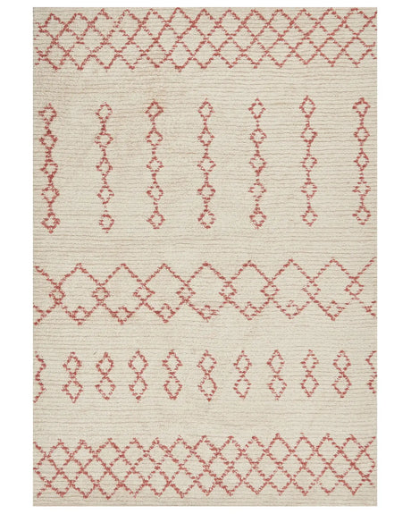 Rug Beige Pink Cotton 160 x 230 cm Geometric Pattern Hand Tufted Flatweave Living Room Bedroom Beliani