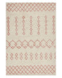 Rug Beige Pink Cotton 140 x 200 cm Geometric Pattern Hand Tufted Flatweave Living Room Bedroom Beliani