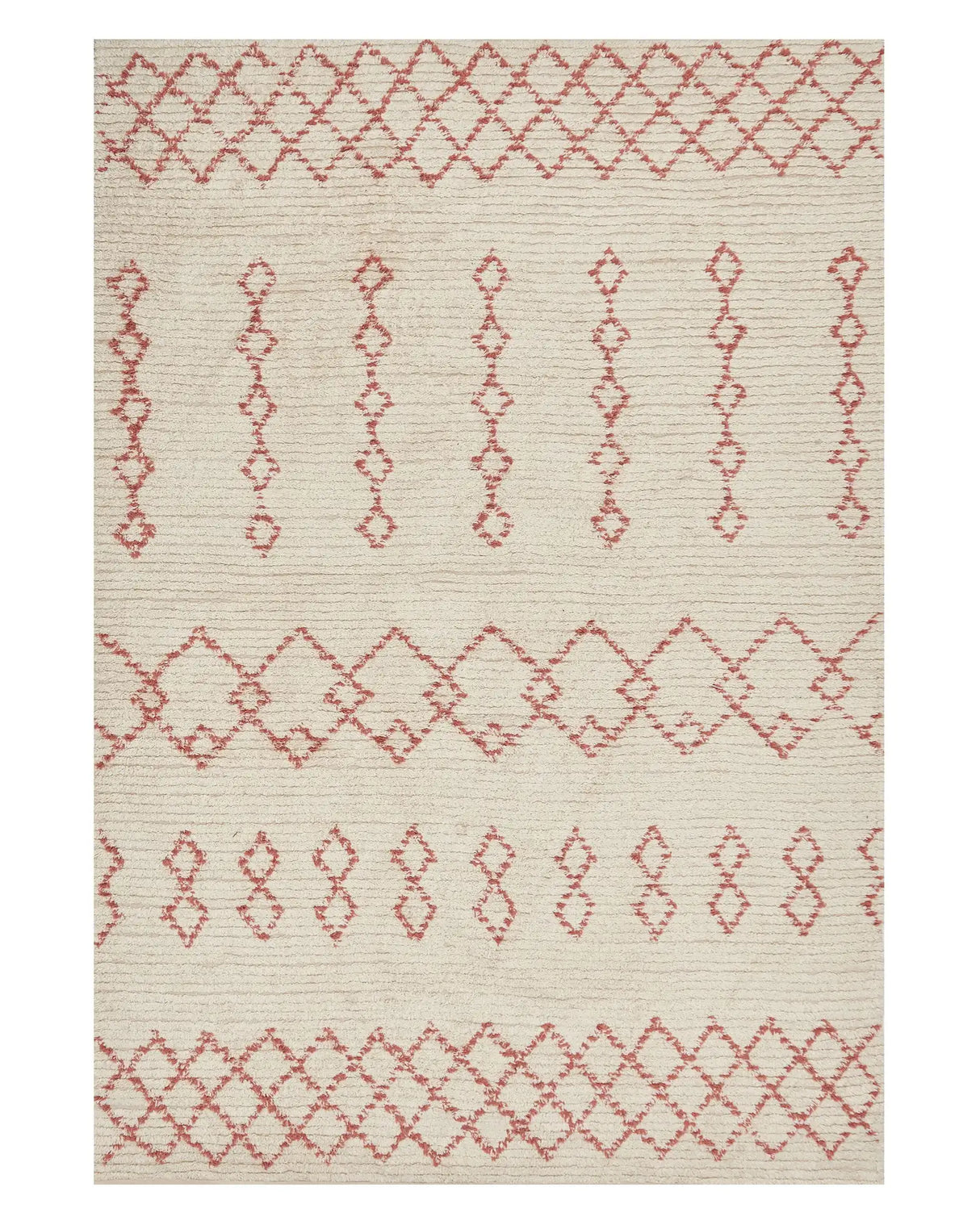 Rug Beige Pink Cotton 140 x 200 cm Geometric Pattern Hand Tufted Flatweave Living Room Bedroom Beliani