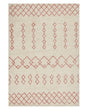 Rug Beige Pink Cotton 140 x 200 cm Geometric Pattern Hand Tufted Flatweave Living Room Bedroom Beliani