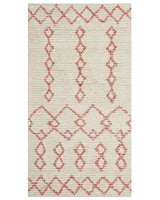 Rug Beige Pink Cotton 80 x 150 cm Geometric Pattern Hand Tufted Flatweave Living Room Bedroom Beliani