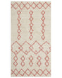 Rug Beige Pink Cotton 80 x 150 cm Geometric Pattern Hand Tufted Flatweave Living Room Bedroom Beliani
