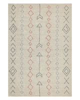 Area Rug Beige Cotton 140 x 200 cm Minimalistic Hand Tufted  Design Geometric Pattern Living Room Bedroom Beliani