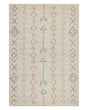 Area Rug Beige Cotton 140 x 200 cm Minimalistic Hand Tufted  Design Geometric Pattern Living Room Bedroom Beliani