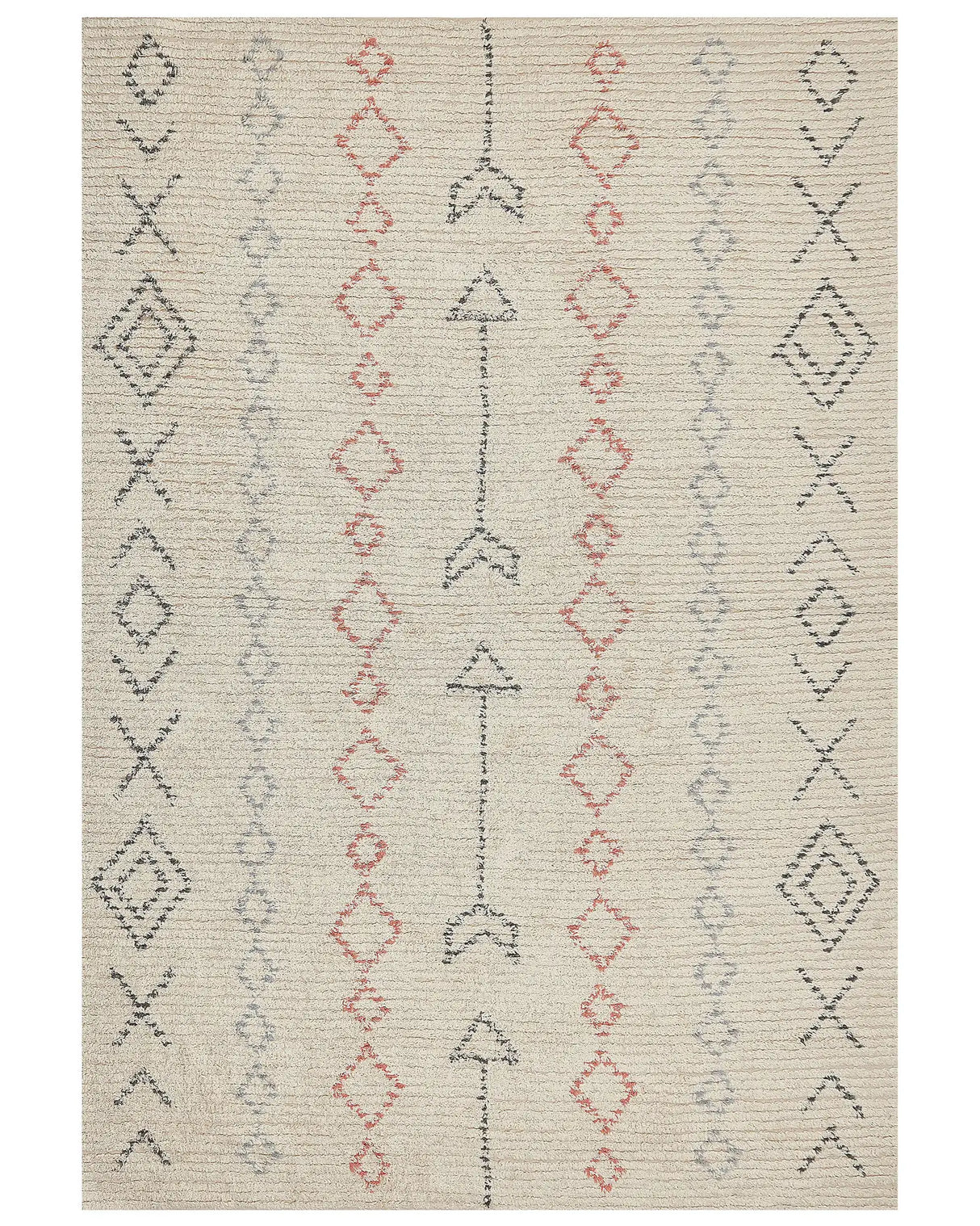 Area Rug Beige Cotton 160 x 230 cm Minimalistic Hand Tufted  Design Geometric Pattern Living Room Bedroom Beliani
