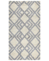 Area Rug Beige and Rug Cotton 80  x 150  cm Rectangular Hand Tufted Living Room Bedroom Decor Beliani