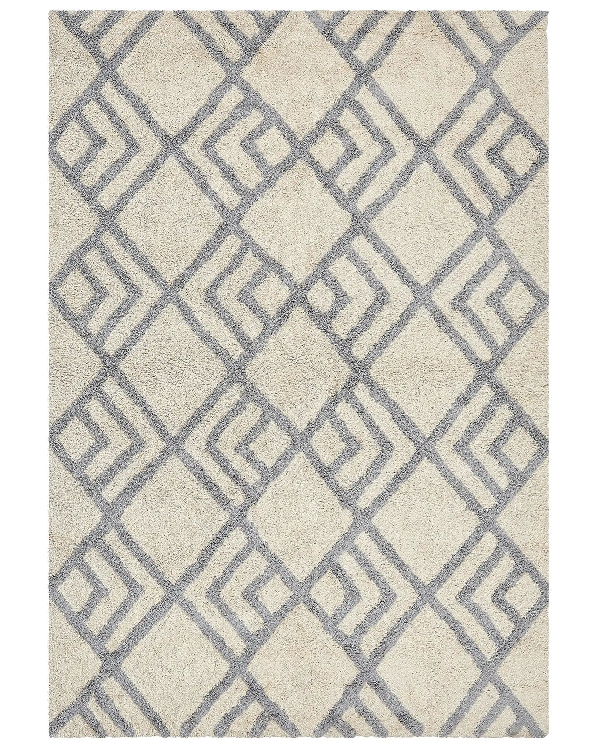 Area Rug Beige and Rug Cotton 160  x 230  cm Rectangular Hand Tufted Living Room Bedroom Decor Beliani