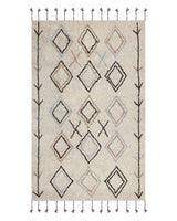 Area Rug Multicolour Cotton 140  x 200 cm Rectangular Hand Tufted Beliani