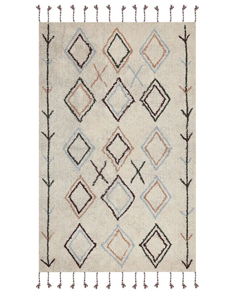 Area Rug Multicolour Cotton 160  x 230 cm Rectangular Hand Tufted Beliani