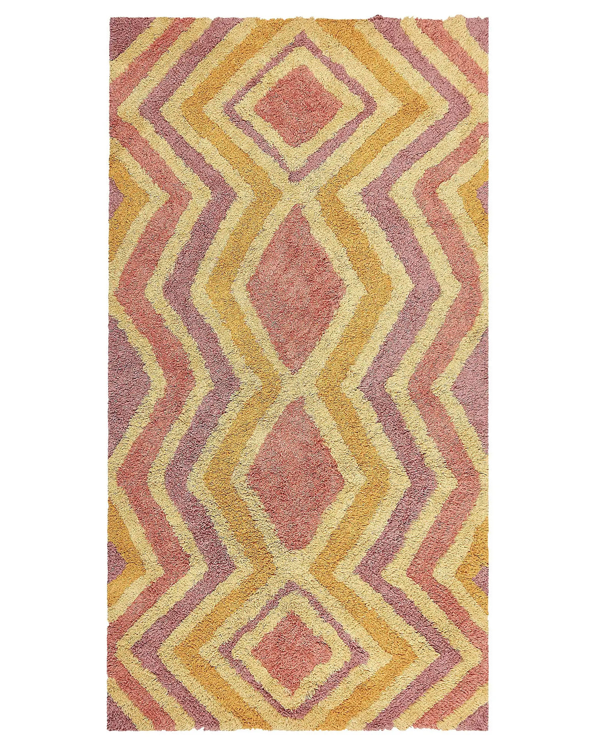 Area Rug Multicolour Cotton 80  x 150  cm Rectangular Hand Tufted Modern Abstract Living Room Bedroom Decor Beliani