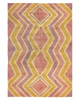 Area Rug Multicolour Cotton 140  x 200 cm Rectangular Hand Tufted Modern Abstract Living Room Bedroom Decor Beliani