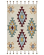 Area Rug Multicolour Cotton 160 x 230 cm Rectangular Hand Tufted Tribal Motif Living Room Bedroom Beliani