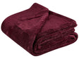 Blanket Burgundy Faux Fur 125 x 150 cm Teddy Bear Soft Fluffy Decorative Throw Cover Home Accessory Beliani