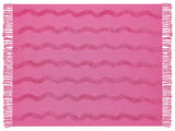 Blanket Pink Cotton 125 x 150 cm Geometric Pattern Knitted Throw Boho Style Living Room Bedroom Accent Piece Beliani