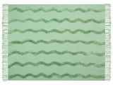 Blanket Green Cotton 125 x 150 cm Geometric Pattern Knitted Throw Boho Style Living Room Bedroom Accent Piece Beliani