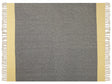 Blanket Grey Yellow Cotton 125 x 150 cm Geometric Pattern Knitted Throw Boho Style Living Room Bedroom Accent Piece Beliani